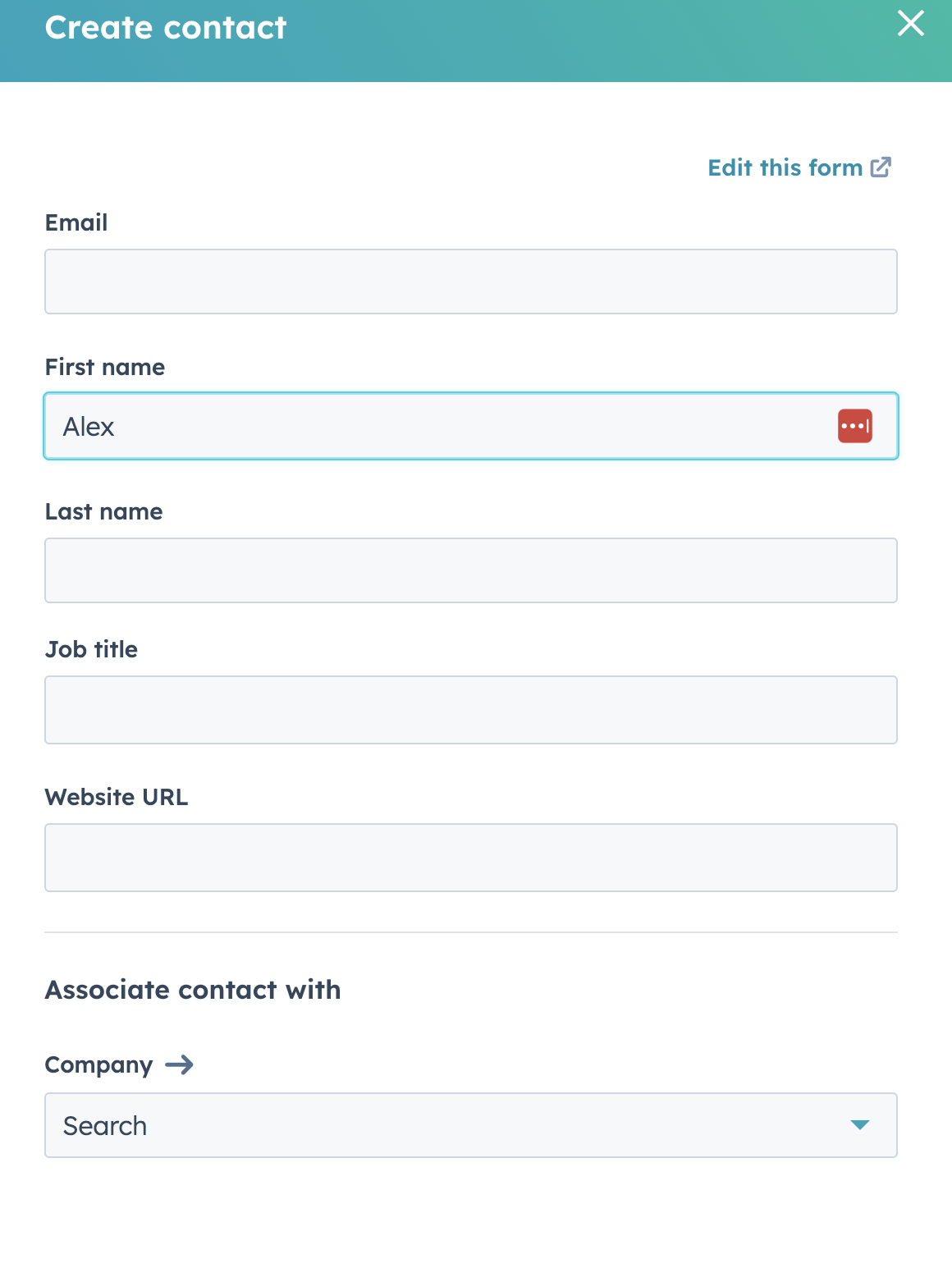 Contact Entry Form